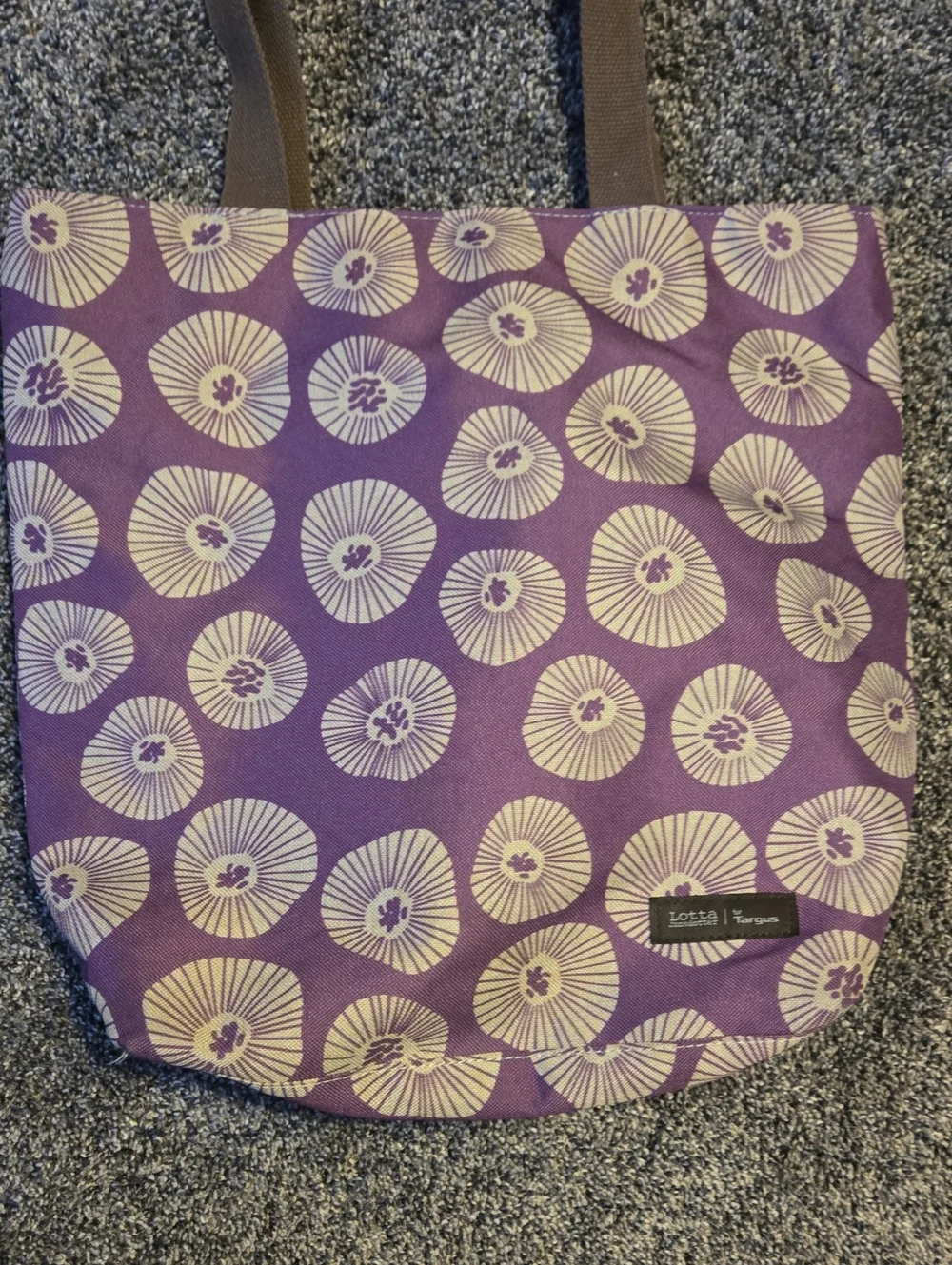Lotta Jansdotter For Targus Designer Series Canvas Laptop Bag, Purple W/ Flowers